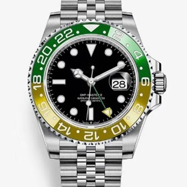 

2020 v3 men mens watch automatic mechanical watches coke gmt stainless steel 40mm dial spriter reloj solid clasp mens wristwatches, Slivery;brown