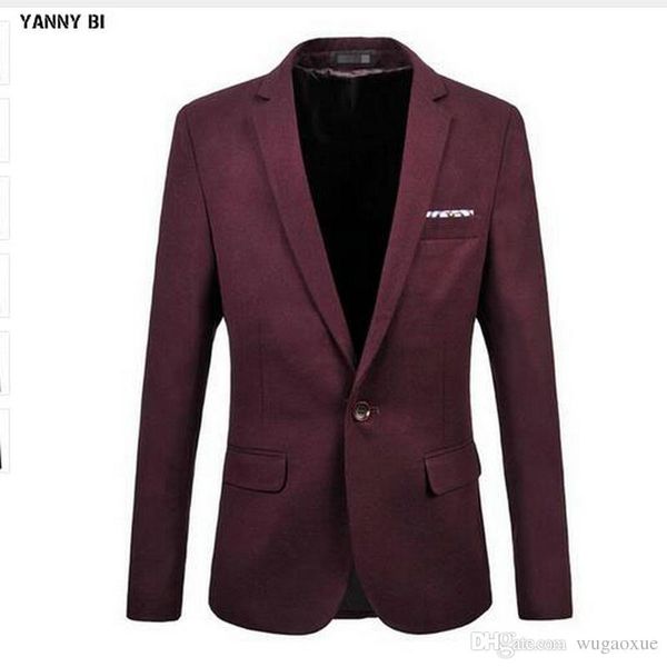 

men's suit jacket new trend of formal occasions a grain of buckle blazer custom leisure business suit jacket, White;black