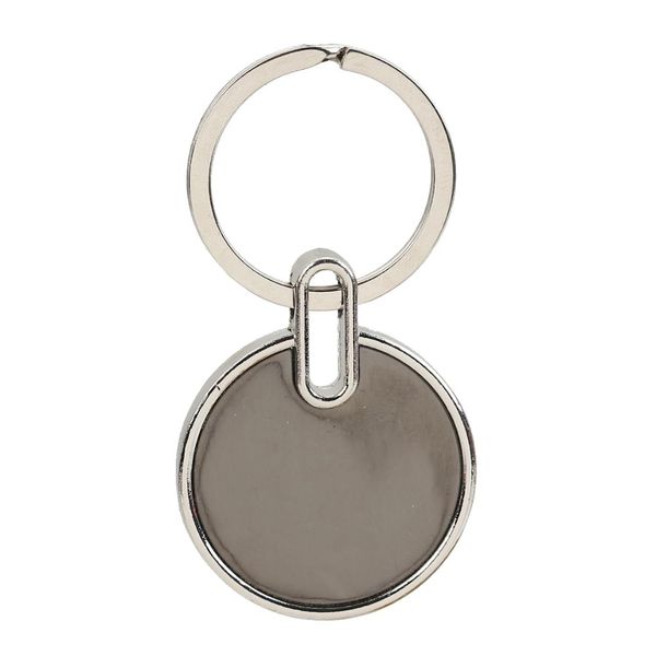

8seasons zinc based alloy keychain & keyring silver tone gunmetal round heart rectangle oval vintage jewelry accessories, 2 pcs