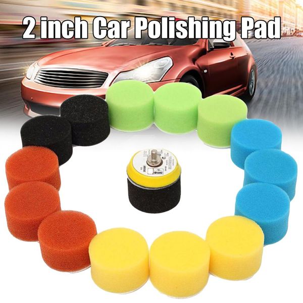 

16 piece/set 2" car round flat sponge waxing polishing pad buffing polisher set