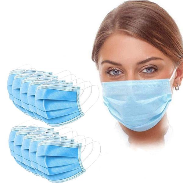 

face mask 3 layer ear-loop dust mouth masks cover 3-ply non-woven disposable dust mask soft breathable outdoor part