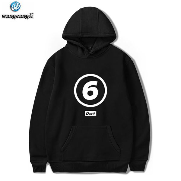 

korean band day6 fashion hoodie day6 logo print sweatshirt pullover harajuku warm hoodies sweatshirts men/women jacket clothes, Black