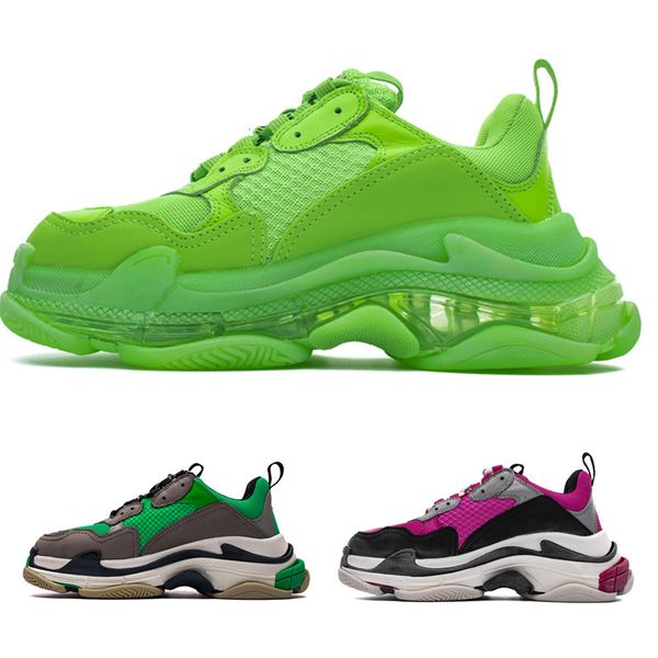 

2019 fashion paris 17fw triple-s sneaker dark green triple s casual shoes dad shoes for men s women beige black sports tennis 35-45