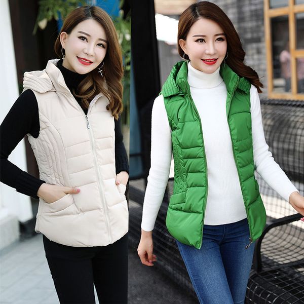 

autumn winter new vest women slim coat fashion vest jacket plus size 4xl female thick slim jacket, Black;white