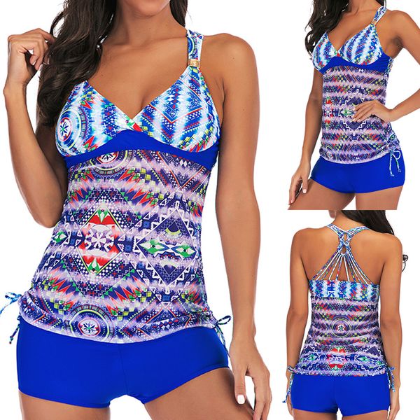 

bikinis 2019 mujer women printed tankini swimsuit beachwear padded swimwear maillot de bain femme bathing suit plus size