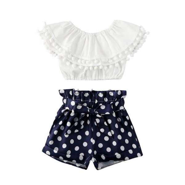 

pudcoco summer baby girls princess clothes set white tassels playsuit dots shorts 2pcs outfit toddler jumpsuit clothing outfits