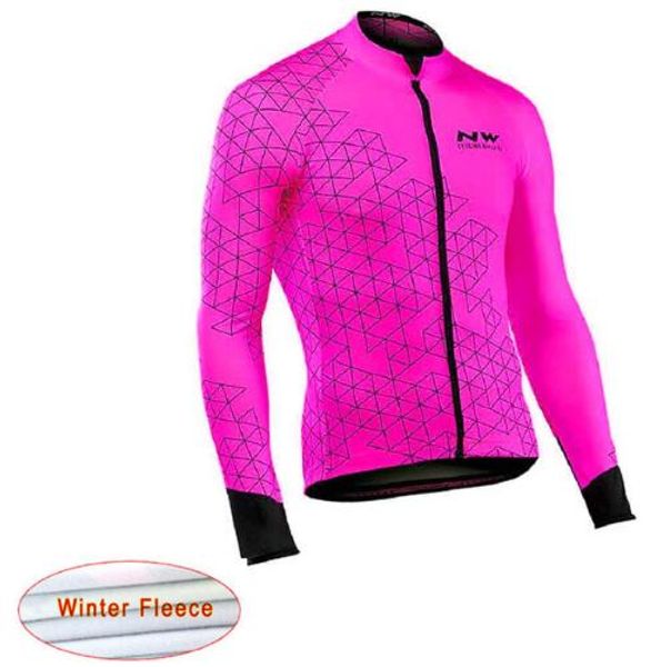 

nw 2019 cycling jersey winter thermal fleece bicycle cycling jersey jacket warm winter moutain bike clothing northwave, Black