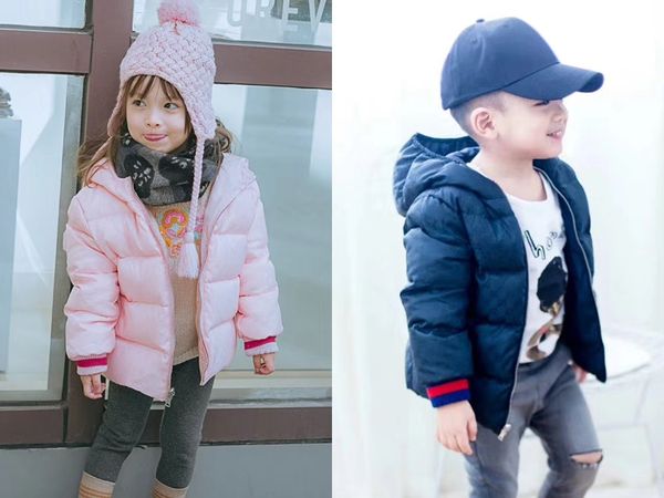 

Big kid boy girl fa hion down coat teenager winter warm hooded outwear children rever ible cardigan ize 90 150, Blue;gray