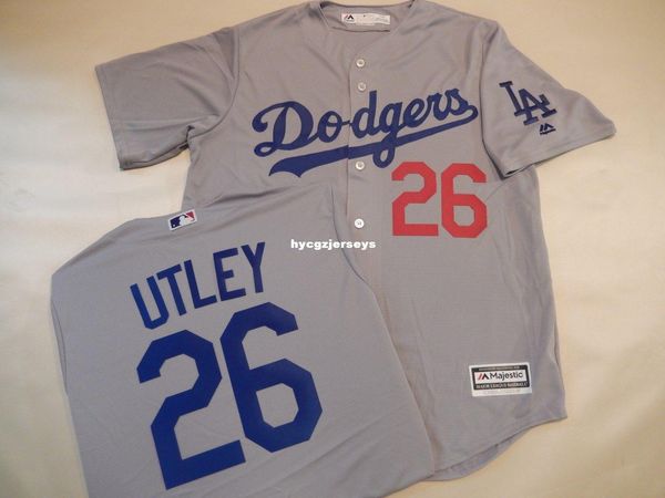 

baseball la #26 chase utley alternate shirt jersey gray mens stitched jerseys big and tall size xs-6xl for sale, Black;blue