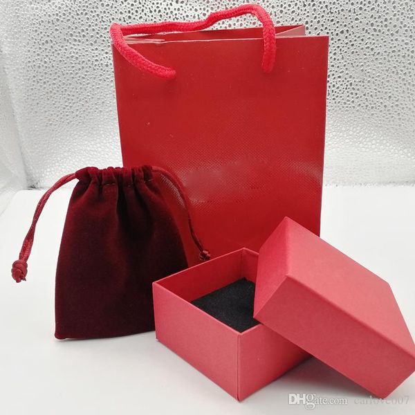 

fashion red/orange/white/green color bracelet box package set original handbag and velet bag jewelry gift box,please buy with jewelry, Black;white