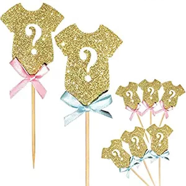 

Пол выявить торт Toppers, Блеск Пол выявить идеи Baby Shower партии торт украшение питания