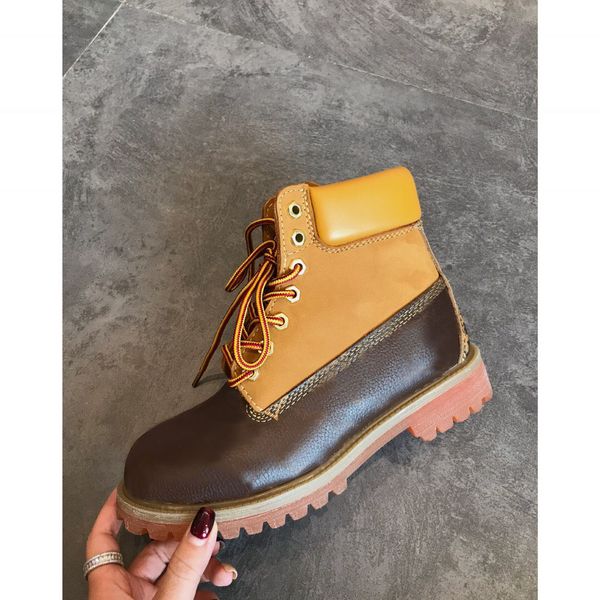 

boots genuine leather men women snow boots casual martin boots wholesale fashion brand shoe size 36-45 with box and dust bag, Black