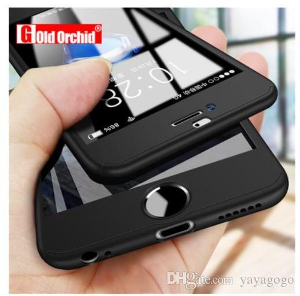 

wholesales 360 full cover phone case for iphone x 8 6 6s 7 plus 5 5s se pc protective cover for iphone 7 8 plus case cover with glass