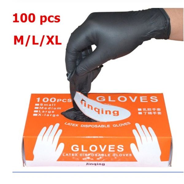 

100pcs boxed disposable gloves rubber latex food household cleaning gloves anti-static gloves black laboratory nail art anti-static