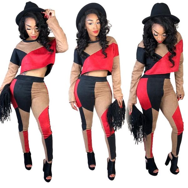 

women penelled tracksuit two pieces outfits + pants 2 pieces set outfits casual sweatsuits jogging jogger sportwear, Gray