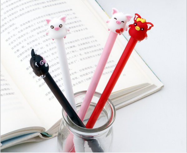 

100pcs/lot wholesale gel pen new creative cartoon pig neutral pen office stationery writing supplies gp837