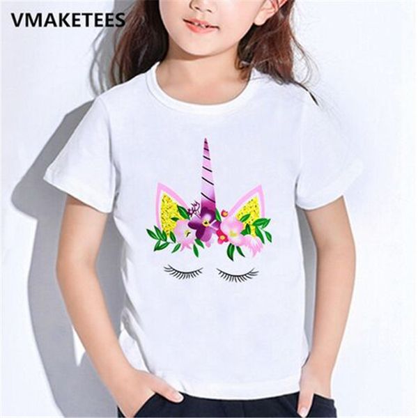 

unicorn white kids t shirts 1-9y kids boys girls unicorn cartoon printed tee shirt kids designer clothes fj42, Blue