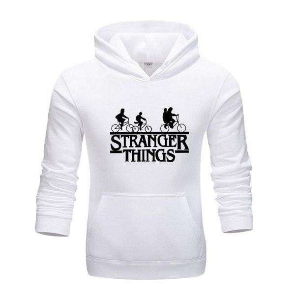

new 2020 autumn winter american drama strange things stranger things peripheral alphabet men and women fleece hooded sweater hoody, Black