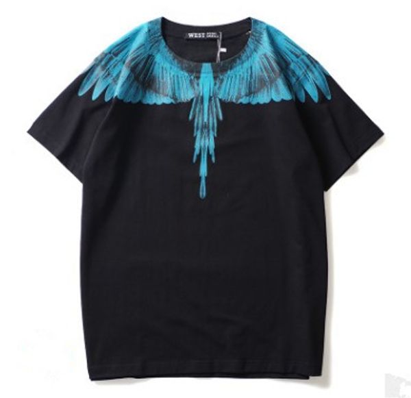 

summer new six color phoenix tail t-shirt men's fashion short sleeve oversize casual t-shirt, White;black