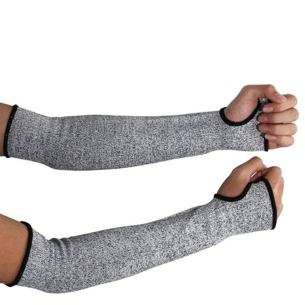 

cut resistant sleeves 14-inch cut resistant knit sleeves level 5 protection,slash with thumb slot helps prev, Black;gray