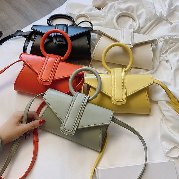 

casual handle women's handbags simple pu leather crossbody bags women designer square purses shoulder messenger bags 2019