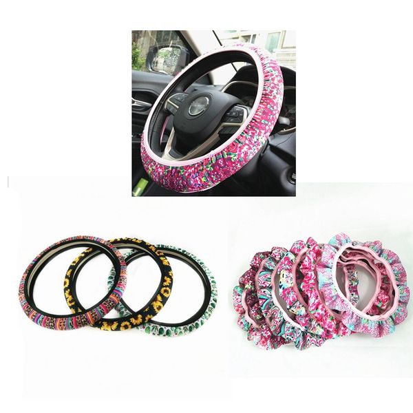 

Steering wheel cover unflower pattern car teering leeve neoprene compact car decoration party favor yw3115