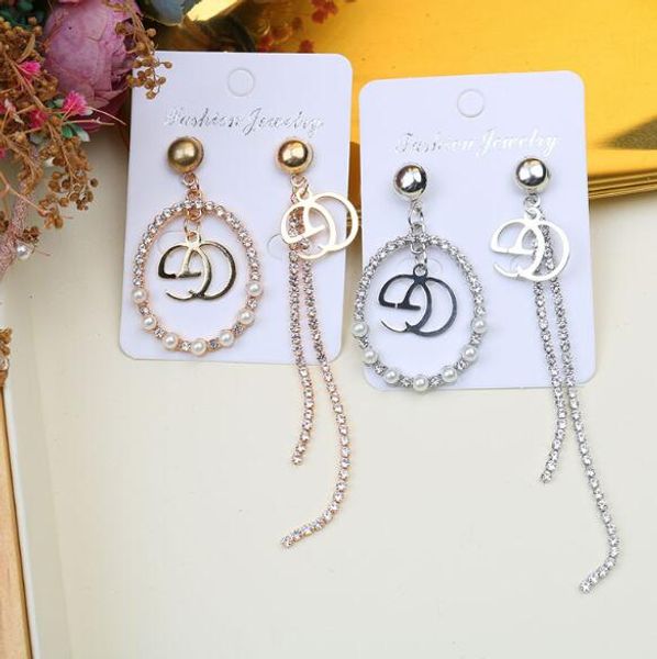 

дизайн одежды женщины baitao сплав письмо жемчужина хрустальная лента асимметричные серьги золото серебро ювелирные изделия горячий продано, Golden;silver