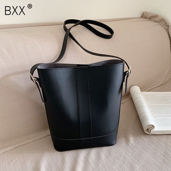 

bxx] pu leather crossbody high capacity bucket bags for women 2020 spring fashion shoulder messenger bag female handbags hl598