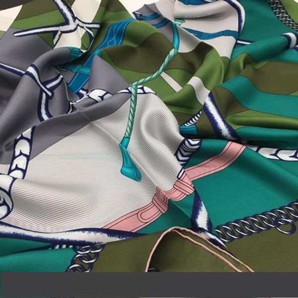 

wholesale- new style 100% twill silk material print pattern square scarves for women size 130cm - 130cm, Blue;gray