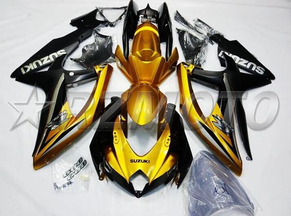 

4gifts injection mold new abs motorcycle fairings set fit for suzuki gsx-r600 gsx-r750 600 750 k8 2008 2009 2010 08 09 10 gold