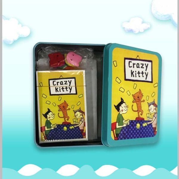 

crazy card board game metal box players parents with children funny cards game strategy game toys