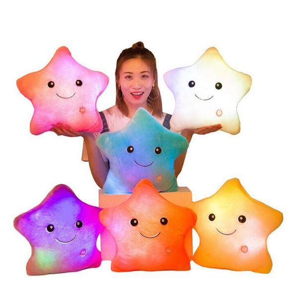 

pillow star cushion colorful glowing pillow plush doll led light toys gift for girl kids birthday bedroom decoration
