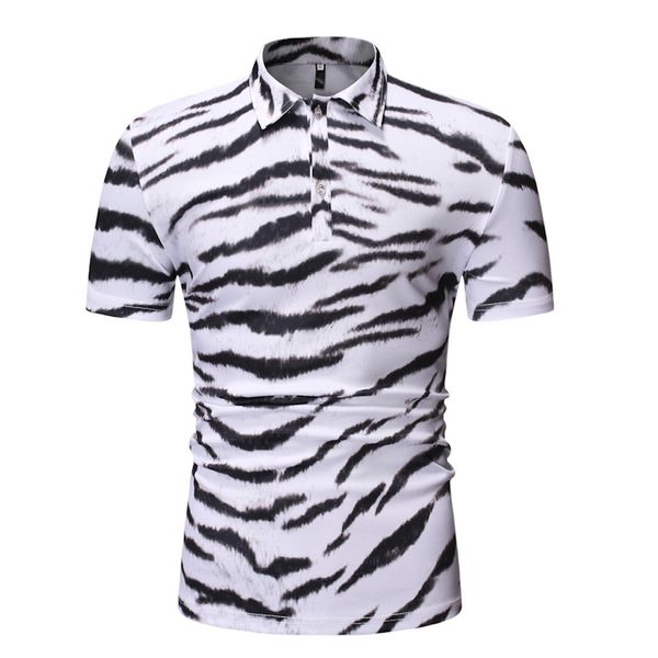 

feitong men casual shirt chemise homme summer vintage print short sleeve turn-down collar shirt blouses men camisas 2019 new, White;black