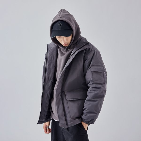 

мужская мода куртки дизайнер толстые сплошной цвет случайные пальто мода свободные теплые куртки мужская зимняя верхняя одежда одежда горяче, Black;brown