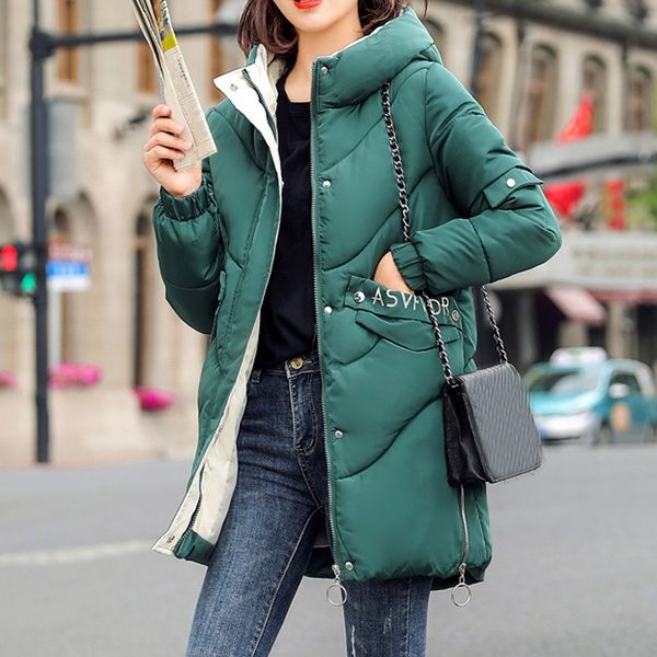 

womail winter long hooded coats womens parkas winter female 2019 new fashion cotton parka women, Tan;black