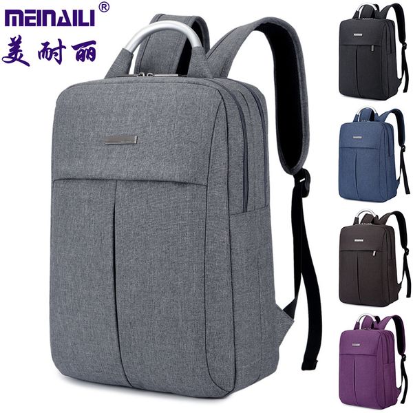 

portable metal handle neutral business backpack waterproof nylon wear resistant multilayer shockproof computer backpack