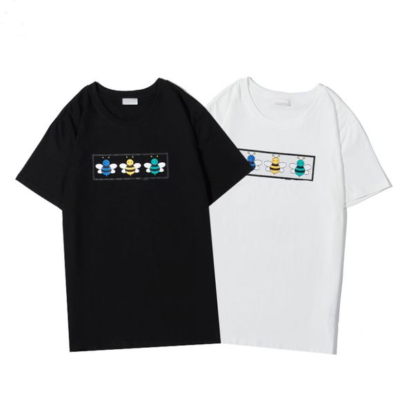 

men's t-shirt summer new breathable trend animal print fashion women's t-shirt men's short sleeve color black and white size, White;black