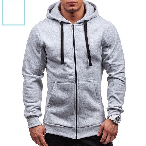 

solid hooded cardigan hoodies for men zipper hoodies coat men casual long sleeve sweatshirts male pocket jackets coat outwear, Black