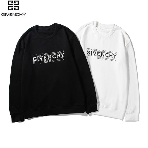 

men designer sweater long sleeve pullover with brand letter print crew neck luxury hoodie asian size m-xxl, Black