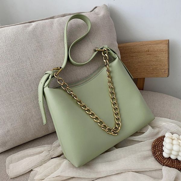 

burminsa wide strap soft shoulder bags for women large capacity zipper opening women messenger bags chain tote summer 2020