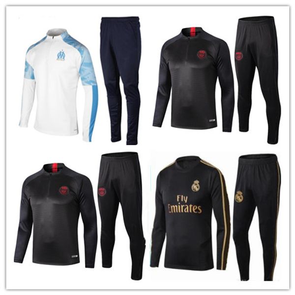 

19 20 new psg Mens Tracksuit Real Madrid Sets 2019 2020 soccer Tracksuit Sets jacket MBAPPE survetement psg POGBA Football Training suit
