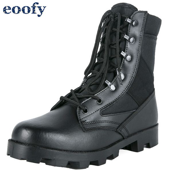 

outdoor men's desert tactical army boots autumn breathable army shoes combat mid-calf boots botas tacticos zapatos, Black