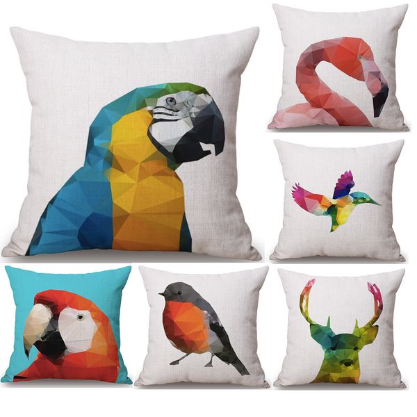 

алмазного parrot deer flamingo шея тело наволочка льняной кровать подушка обложка couch подушка сиденья подушка домашнее украшение подарки