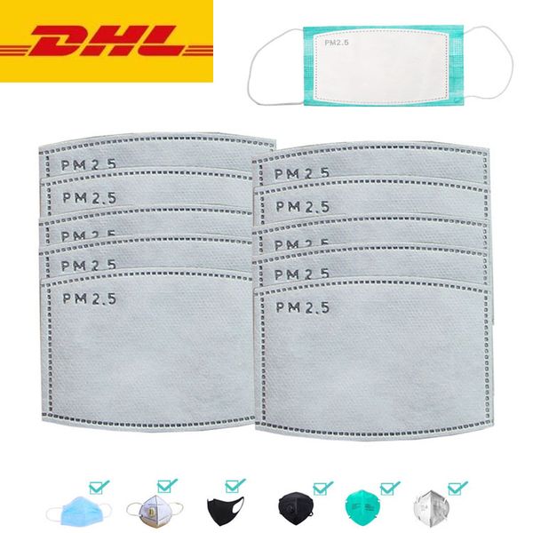 

DHL Бесплатная доставка многоразовые маски пыли гигиены PM25 фильтр активированный уголь одноразовые маски Pad