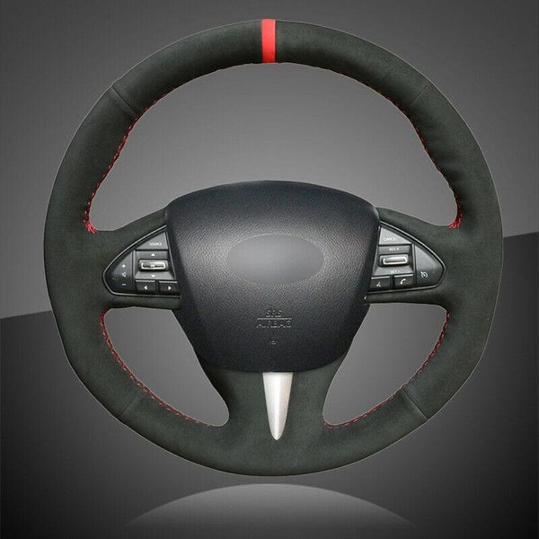 

artificial leather car braid on steering wheel cover for infiniti q50 2014-2015