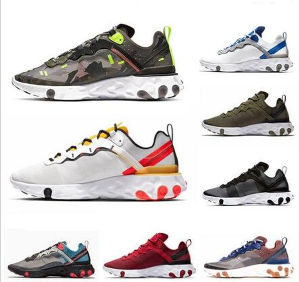 

2020 tour react element 87 55 mens running shoes men women orange peel sail triple black white taped seams trainers sports sneakers