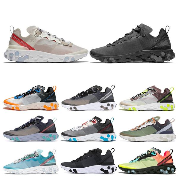 

87 55 36 45 react element men women running white black sail royal tint desert sand designer breathable sports sneaker size - outdoor shoes