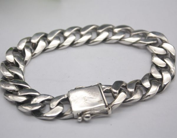 

sterling s925 silver bracelet unique square cable chain man's link jewelry 7.5''l personality jewelry for man, Golden;silver