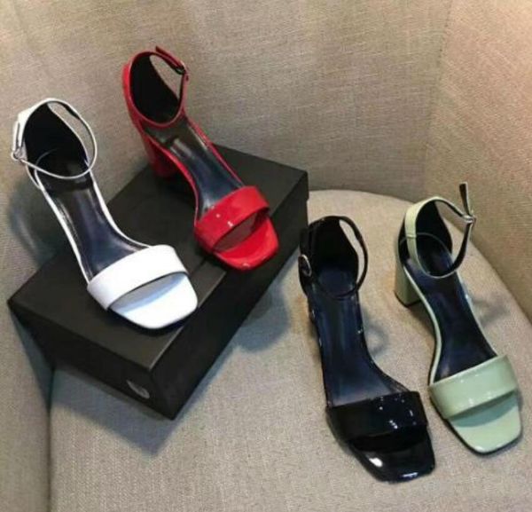 

wholesale fashion new patent leather high-heeled sandals for ladies, classic alphabet heels for ladies banquet dress weddin, Black