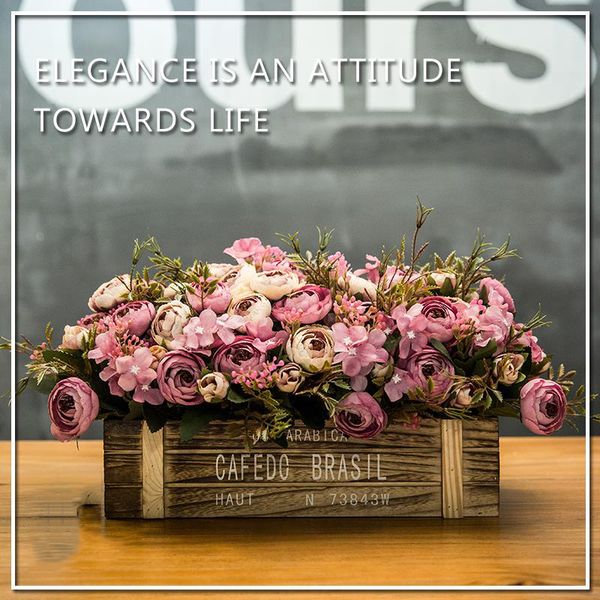

living room imitation artificial flower basket potted decorative fence decoration plastic dry flower bouquet plant household